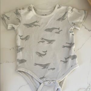 Gray Whale Print Bodysuit One Piece